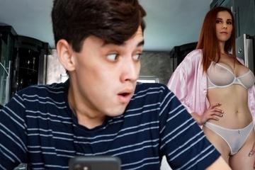 Мачеха сжалилась над спермотоксикозником и разрешила попарить качанчик