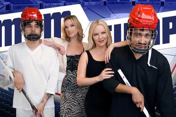 Молодые друзья после хоккея трахнули двух красивых милф